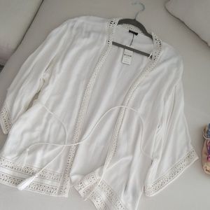 NWT Zara White Kimono with tassels